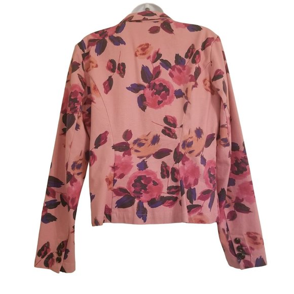 Cabi 8 Pink Floral Blazer Jacket Twee Academia Career Office 804 ROSE GARDEN - Picture 3 of 8